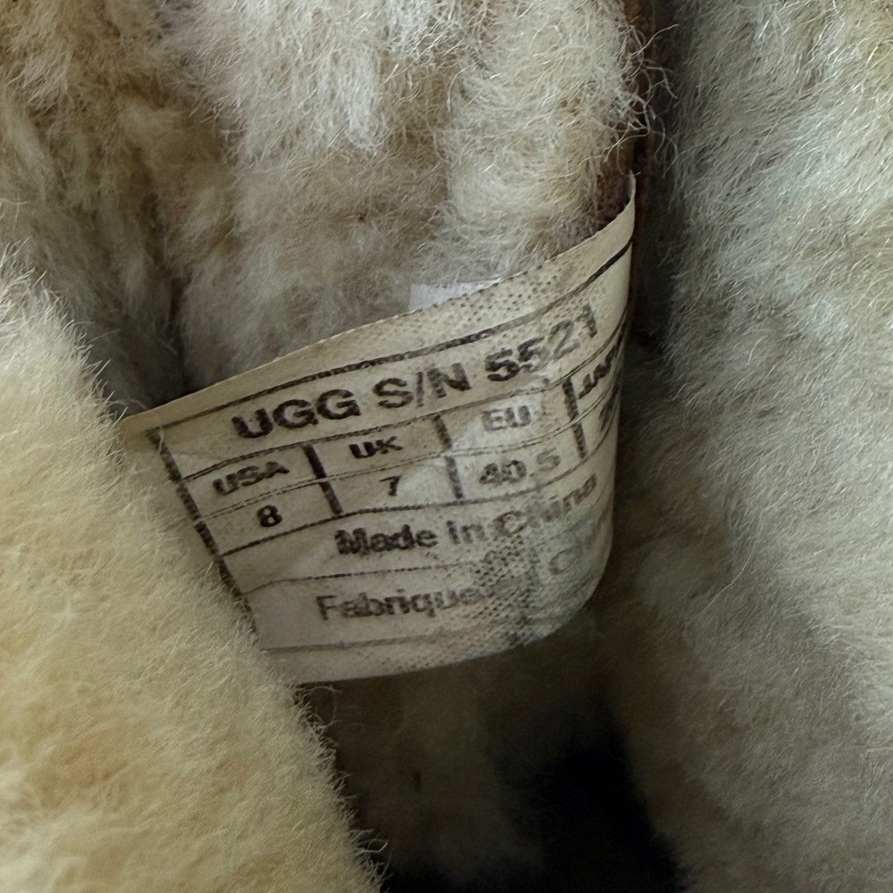 UGG Butte Mens size 8 Winter Brown Leather Waterproof Fur Lined Boots 5521 - Picture 8 of 13